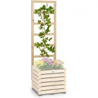 Blumfeldt Modu Grow - Up Spalier, Pergola, Rankhilfe, Pflanzenleiter, Kieferholz, Hergestellt in Europa, kiefer, 151 x 50 x 3 cm (H x B x T) - (Ohne Hochbeet)