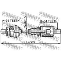 FEBEST 1614-211LH Antriebswelle Vorne Links passend für MERCEDES-BENZ E-Klasse Limousine (W211) E-Klasse T-modell (S211)