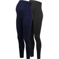 Petit Amour Julia Umstandsleggings Doppelpack Dunkelblau-Dunknelgrau | Gr.: L