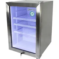 Gastro-Cool Edelstahl Mini-Kühlschrank mit Glastür - LED Innenbeleuchtung / 62l - GCKW65