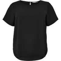 ONLY Carmakoma Shirtbluse "CARVICA SS TOP WVN NOOS" Materialmix, regular fit