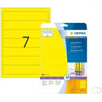 Herma Ordneretiketten A4, 192 mm lang, permanent haftend/bedruckbar, 140 Stück, gelb