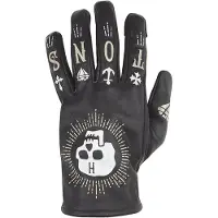 Helstons Kustom Schwarz Skull Handschuhe Größe T13