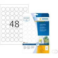 Herma runde Etiketten Nr. 4378 auf DIN A4-Blättern, 1200 Etiketten, 25 Bogen