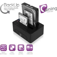 Ewent EW7014, HDD, SSD, Serial ATA III, 2.5,3.5 Zoll, USB 3.2 Gen 1 (3.1 Gen 1) Type-A, 5 Gbit/s, Schwarz