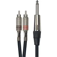 Yellow cable K02-3 - 2 x RCA - 1/4" Klinke Mono-Kabel 3m.