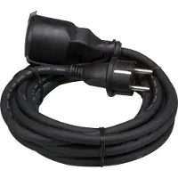 Perel GUMMI-VERLÄNGERUNGSKABEL - 5 m - 3G1.5 - STECKER-TYP E (FRANZÖSISCHES SYSTEM)
