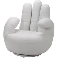 Vente-unique Fingersessel drehbar - Kunstleder - Weiß - CATCHY