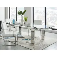 Vente-unique Esstisch ausziehbar - Glas & Metall - 8-10 Personen - LUBANA