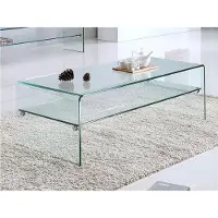 Vente-unique Couchtisch doppelt - Sicherheitsglas - Transparent - STILEOS