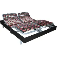 Vente-unique Relax-Bettgestell 2 x 65 Modulteller - 2x 80 x 200 cm - Schwarz - YSMÉE