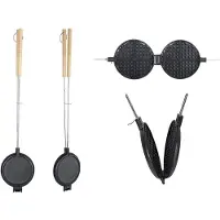 Esschert Design Waffeleisen, 2 Waffel(n), Rechteckig, Schwarz, Metall, 175 mm, 53 mm