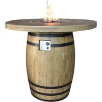 Elementi Gasfeuertisch "Tuscany" in Holzfass-Optik