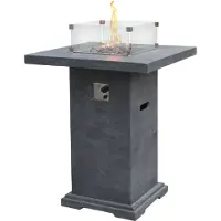 Elementi Gas Feuertisch Montreal 92 x 92 x 110 cm Feuerstelle Bartisch