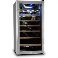 Klarstein Vinamour 26 Uno Weinkühlschrank 26 Flaschen 88 Liter Edelstahl LED Edelstahl