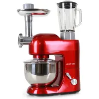 Klarstein Knetmaschine Küchenmaschine mit Fleischwolf, 1800W Teigmaschine Klein, 6 Stufen, Schneebesen Rühr- & Knethaken, Planetenrührwerk, Rührmaschine mit Mixer, Küchenmaschinen mit 5L Schüssel