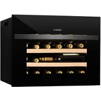 Klarstein Einbau-Weinkühlschrank, 1 Zonen Getränkekühlschrank Klein, Kleiner Weinschrank 51L, Wein-Kühlschrank Klein mit Glastür, Indoor/Outdoor Flaschenkühlschrank, Wine Fridge 24 Flaschen