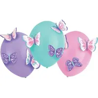 Amscan 3 Latexballons Flutter mit Papierapplikationen