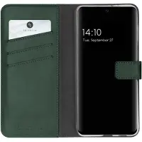 Selencia Samsung Galaxy A32 (4G) Hülle - Echtes Leder - - Klapphülle - Grün