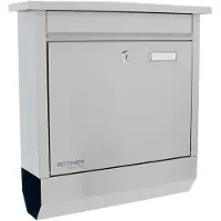 Rottner Briefkasten Lettero Inox, Wandmontage, Namensschlid & Postrolle, Zylinderschloss, inkl. 2 Schlüssel, Edelstahl, B 370 x T 100 x H 410 mm