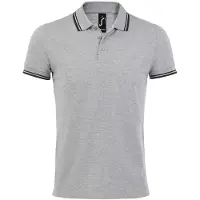 Sol SOLs 00577 | Herren Polo Shirt Pasadena - Farbe: Grey Melange/Navy - Größe: XL