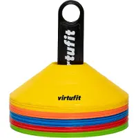 VirtuFit Trainingspionnen Set 50 Stk. inkl. Halter - 5 Farben, flexibel