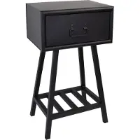 Loft42 Denver Nachttisch - Schwarzes Metall - 1 Schublade - 30x40x71