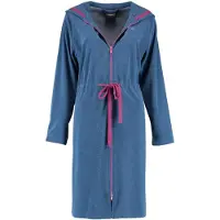 Cawö Bademantel 821 Blau / Pink Damen-S