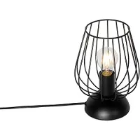 QAZQA - Moderne Tischleuchte I Tischlampe I Lampe I Leuchte Schwarz Draht - Palica I Wohnzimmer I Schlafzimmer - Stahl Rund - LED geeignet E27