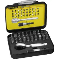 Stanley 1/4" BitSatz, 25 mm, mit MiniUmschaltknarre, 32teilig