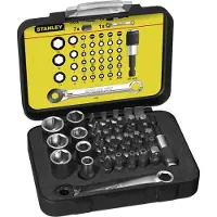 Stanley 1/4 Bit-Satz 25 mm mit Knarrenschlüssel und Steckschlüsseln 39-teilig