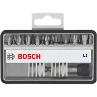 Bosch Schrauberbit-Set Robust Line L Extra-Hart, 18 + 1-teilig, 25 mm, Sicherh. Bits