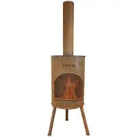 Bonfeu BonTon 40 Corten Tuinhaard - L 40 x B 40 x H 145 cm - Staal - bruin - Tuinhaard - Terrasverwarming -