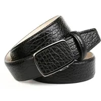 Anthoni Crown Ledergürtel , Herren, Gr. 85, schwarz, Leder, Gürtel Ledergürtel, mit Prägung in Walross-Optik