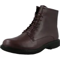 Camper für Damen. K400245-008 Lederstiefeletten Neuman Dunkelbraun (38), Wohnung, 1 bis 3 cm, Schnürsenkel, Lässig