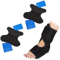 Relaxdays 2 x Fuß Kühlpad mit Klettverschluss Blau,Schwarz