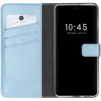 Selencia Apple iPhone 13 Mini Hülle - Echtes Leder - - Klapphülle - Hellblau