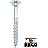 Heco TOPIX-plus Holzschraube Senkkopf mit Frstaschen TX Teilgewinde 5x90 mm Edelstahl A2 200 Stck