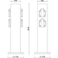 LumenXL Steckdosensäule aus Edelstahl - Fabrizio