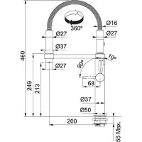 Franke Pescara 360° Edelstahl - 115.0393.977 Hochdruckarmatur