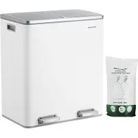 OEM Kunststof-Abfalleimer - 30 Liter - 2-Türme - Kunststof - Binnenabfalleimer - Lautschließer - Luftsicher - 58,6 x 32 x 65 cm