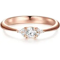 Trilani Ring - Sterling Silber Ring Zirkonia - Gr. 58 - in Gold - für Damen