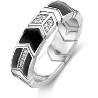 Ti sento Damen-Damenring 925er Silber Farbstein Ti Sento Milano Silber/schwarz