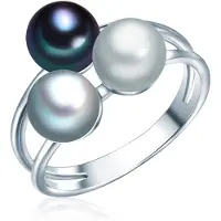 Valero Pearls Ring - Sterling Silber Perlen-Ring Süßwasser-Zuchtperle - Gr. 60 - in Silber - für Damen