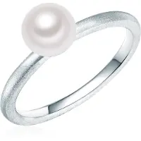 Valero Pearls Perlen-Ring Sterling Silber Süßwasser-Zuchtperle in silber | Gr.: 56