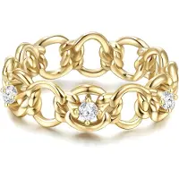Glanzstücke Ring - Sterling Silber Ring Zirkonia - Gr. 52 - in Gold - für Damen