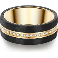 Trilani Ring - Edelstahl Ring Zirkonia - Gr. 59 - in Gold - für Damen