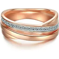 Trilani Ring - Sterling Silber Ring Zirkonia - Gr. 58 - in Gold - für Damen