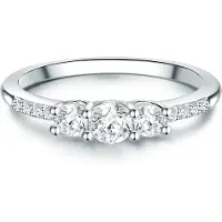 Trilani Ring - Sterling Silber Ring Zirkonia - Gr. 56 - in Silber - für Damen