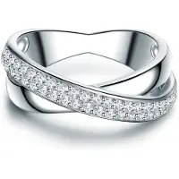 Trilani Ring - Sterling Silber Ring Zirkonia - Gr. 58 - in Silber - für Damen